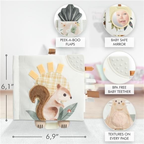 Soft Baby Book - Sensory Book with Textured Animals, Mirror & Crinkle Paper - Picture 4 of 7